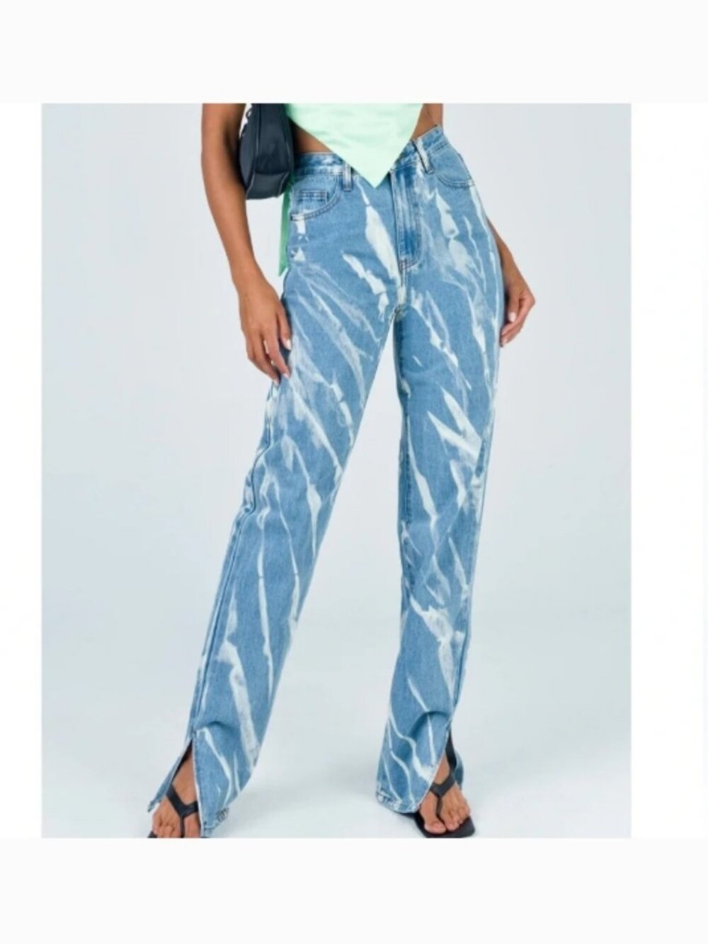 NWT LIONESS Alabama Jean Tie Die Denim Marbled 100% Cotton XS